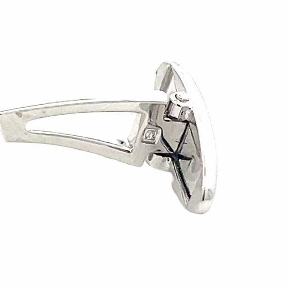 Mikimoto Estate Akoya Pearl Cufflinks Silver 6.15 mm M402 - Picture 5 of 9